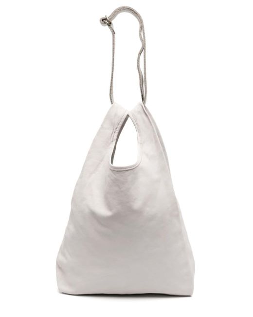 Guidi White Strap-detail Leather Tote Bag
