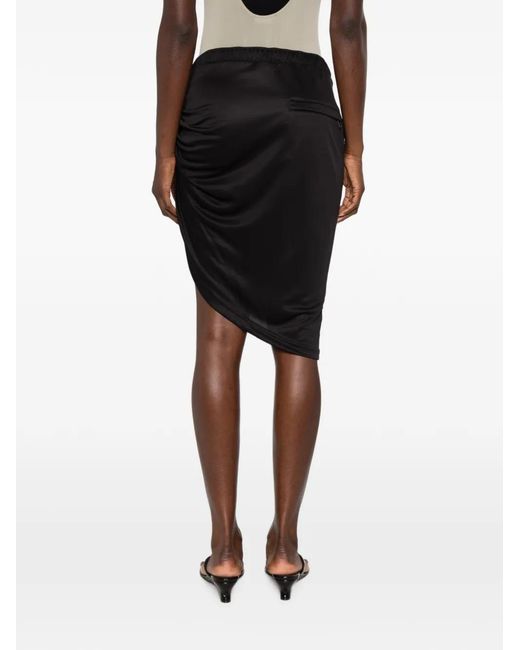 Courreges Black Asymmetric-Hem Skirt