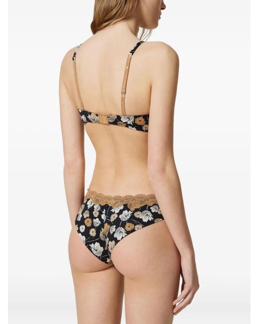 Twinset Floral-print Underwire Bra Black