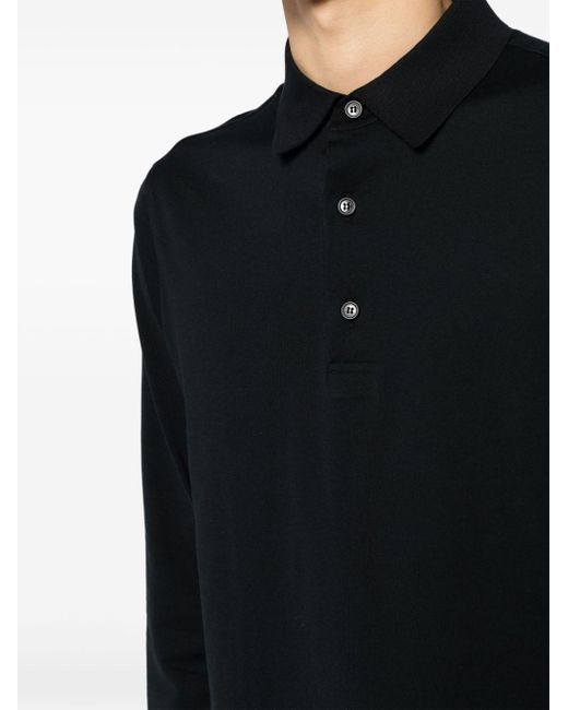 Brioni Poloshirt mit langen Ärmeln in Black für Herren