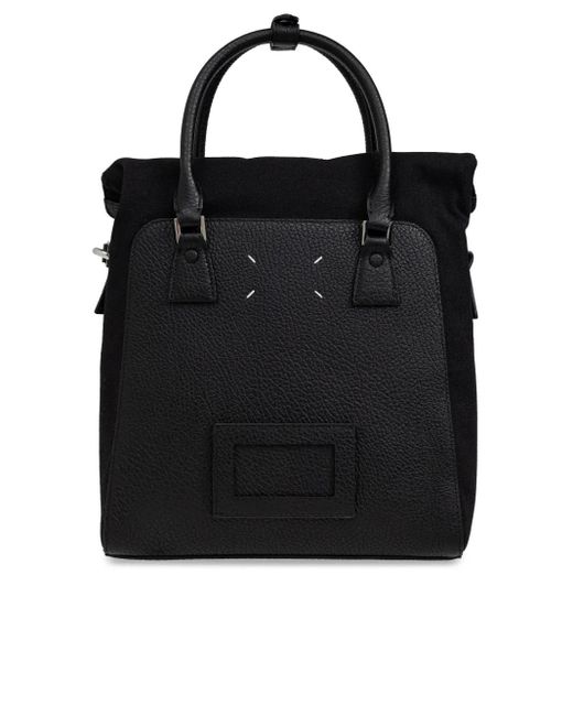Maison Margiela Black Four-Stitch Two-Way Handbag