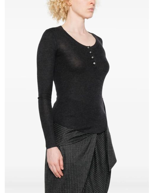 Isabel Marant Black Idite Button-Front Top