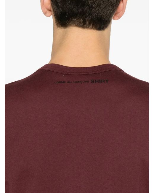Comme des Garçons Red Crew-Neck Cotton T-Shirt for men