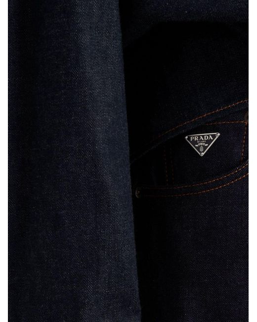 Prada Halbhohe Slim-Fit-Jeans in Blue für Herren