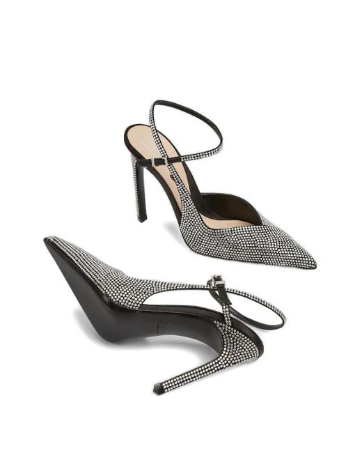 Gucci White 105Mm Crystal-Embellished Slingback Pumps