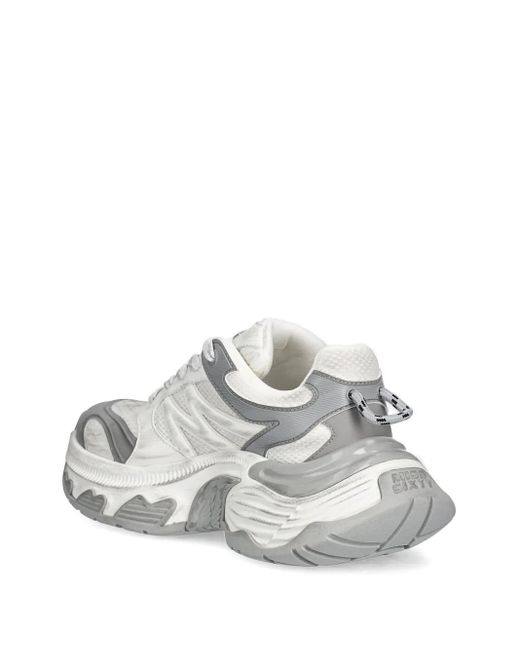 Miss Sixty White Textured-Platform Sneakers