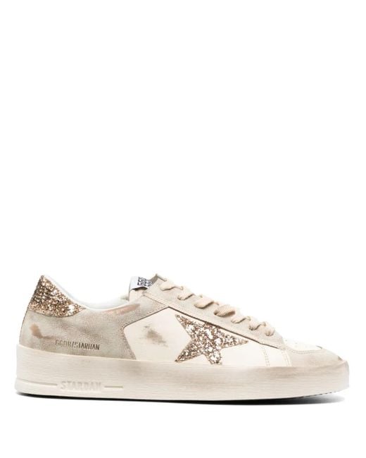 Golden Goose Deluxe Brand White Neutral Stardan Leather Sneakers - Women's - Calf Leather/fabric/fabricrubber