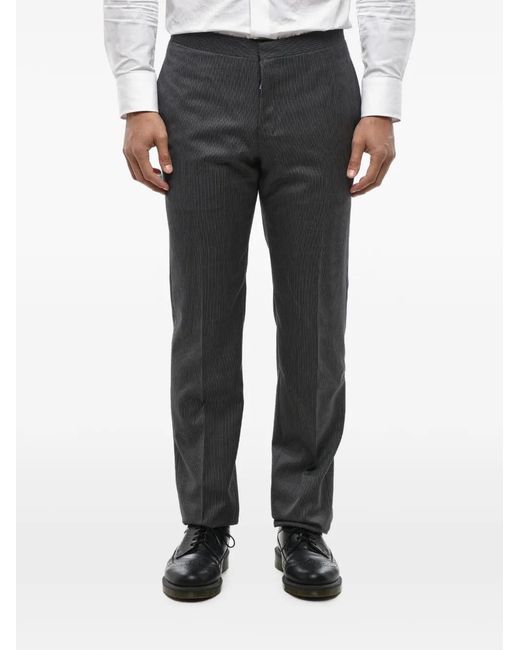 Corneliani Gray Cerimonia Academy Pinstriped Virgin-Wool Trousers for men