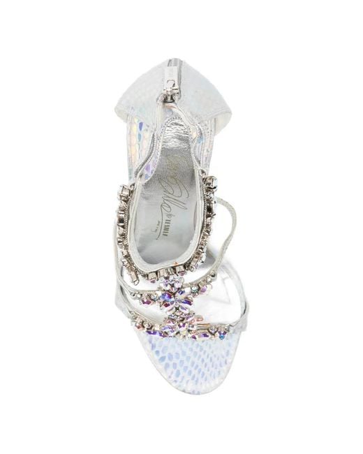 Le Silla White Crystal-Embellishment Sandals