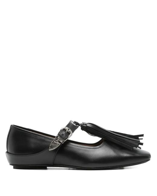 Toga Black Ballerinas mit Schnallenverschluss