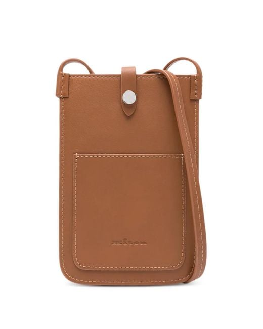 Kiton Brown Leather Cross Body Bag