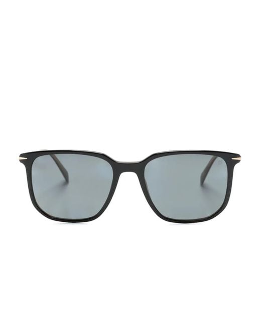 David Beckham Gray Polarised Square-Frame Sunglasses for men