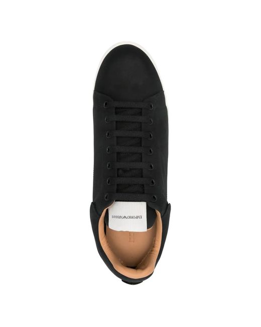 Emporio Armani Black Lace-Up Sneakers for men