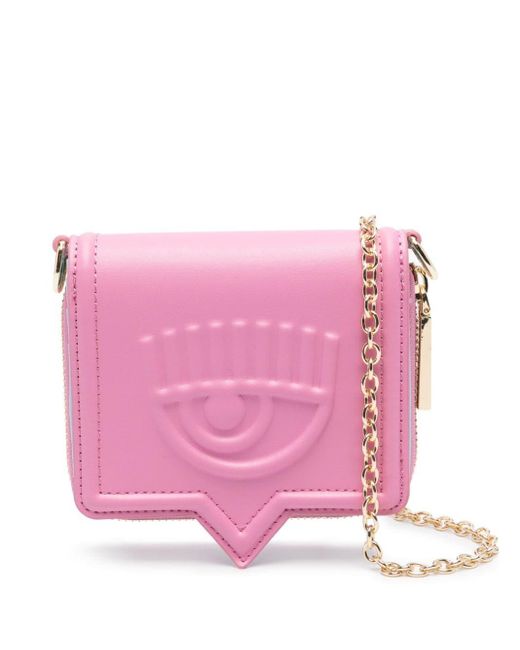 Chiara Ferragni Pink Eylike Portemonnaie mit Kette