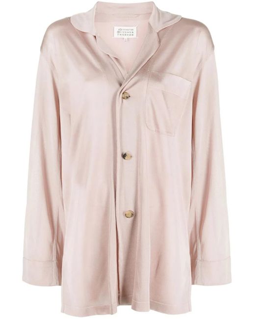 Maison Margiela Pink Oversized Button-Up Blouse