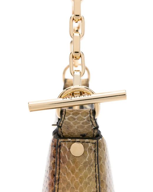 Bolso de hombro T-Bar mini Alexander McQueen de color Metallic