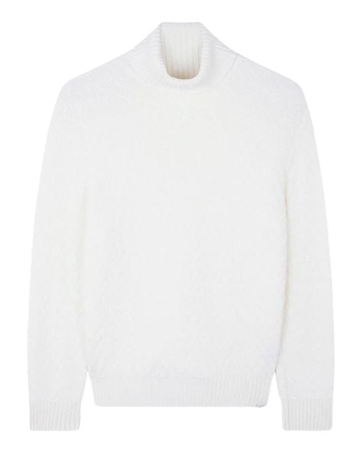 Paul & Shark White Turtleneck Virgin-Wool Sweater for men