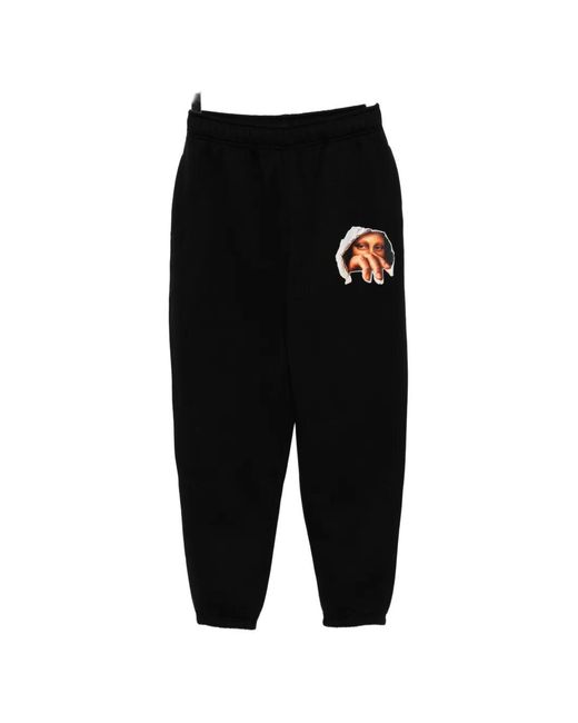 Melt Black Graphic-Print Track Pants for men