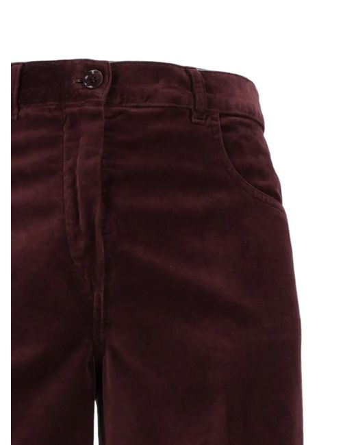 Aspesi Purple Corduroy Wide-Leg Trousers