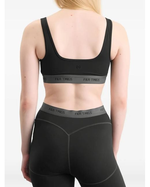 On Shoes Black Square-Neck Sports Bra