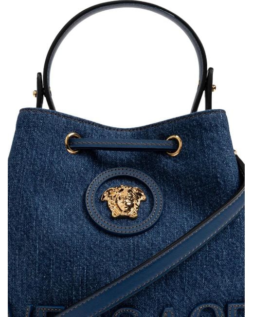 Versace ラ メドゥーサ デニムバケットバッグ Blue