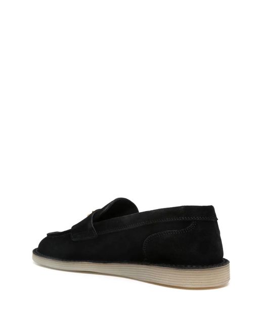 Dolce & Gabbana Black Logo-Plaque Loafers