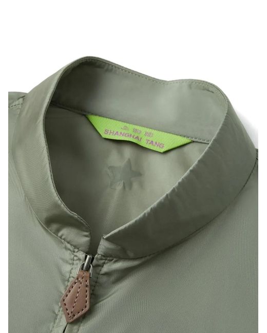 Shanghai Tang Green Tang Asymmetric Windbreaker Jacket