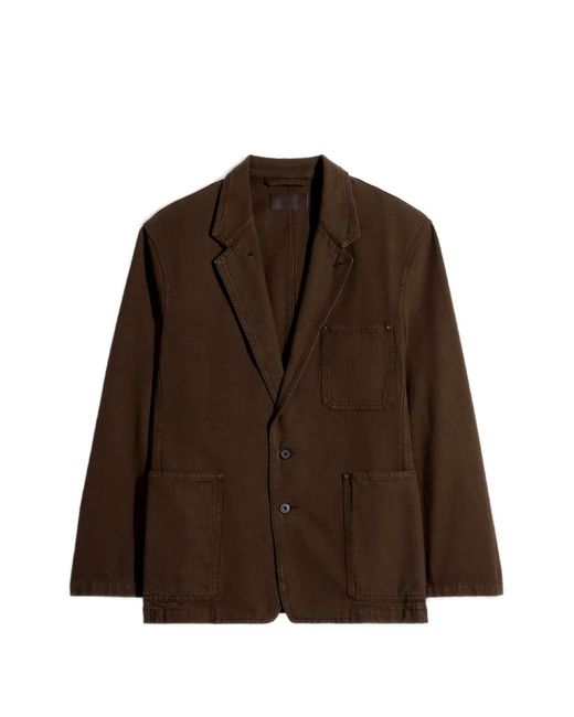 Lemaire Brown Single Breasted Tailored Jacket