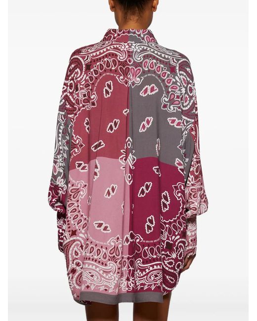 The Attico Blouse Met Bandanaprint in het Red