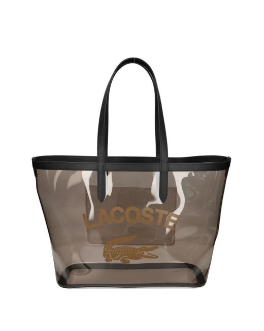 Lacoste White Anna Logo Graphic Tote Bag
