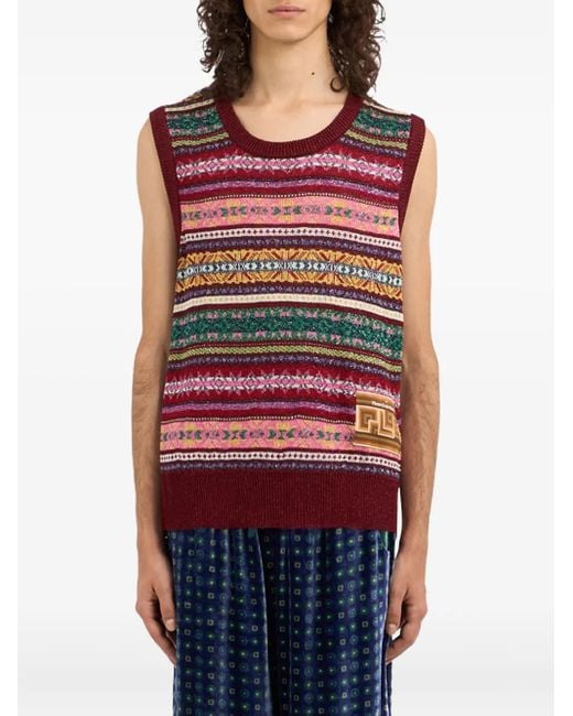 Pierre Louis Mascia Red Tricot Vest