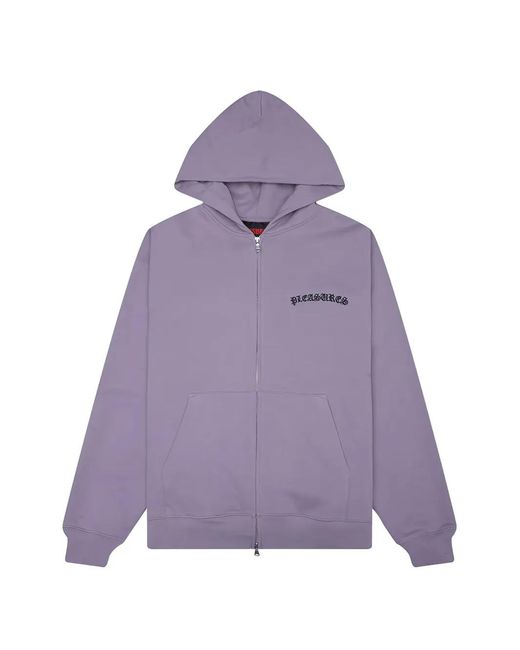 Pleasures Purple Neural Zip Hoodie for men