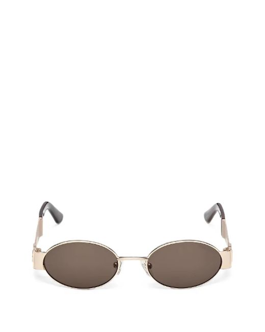 GUESS EYEWEAR Metallic Logo-Plaque Oval-Frame Sunglasses