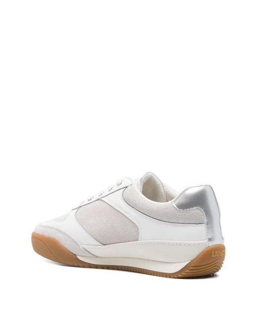 Liu Jo White Logo-Plaque Sneakers