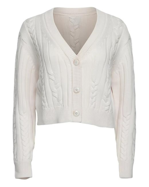 Twp White Hemingway Cable-Knit Buttoned Cardigan