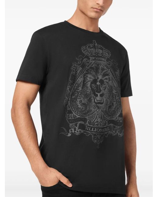 Billionaire Black Logo-Print T-Shirt for men