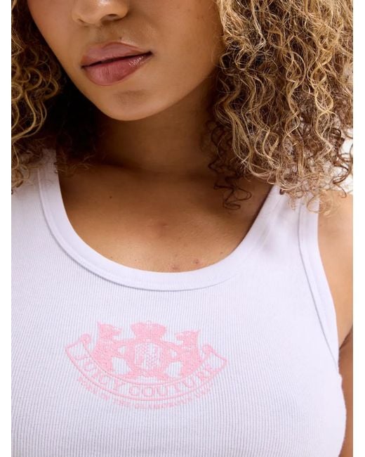 Juicy Couture White Logo-Print Striped Pajamas