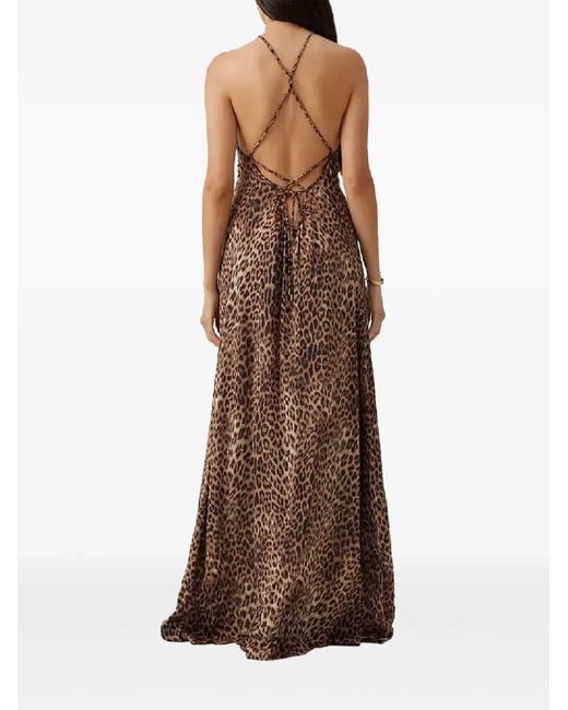 Melissa Odabash Natural Sage Cheetah Maxi Dress