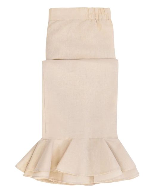Sleeper Natural Peplum Hem Trousers