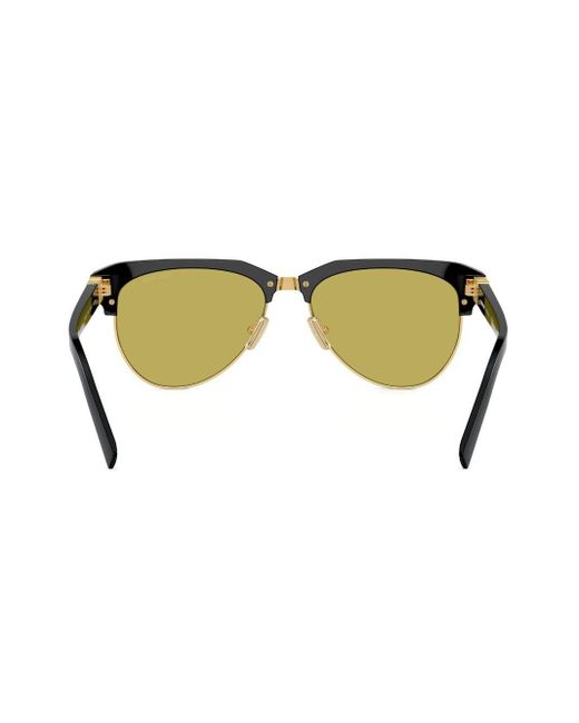 Miu Miu Black Logo-lettering Navigator-frame Sunglasses