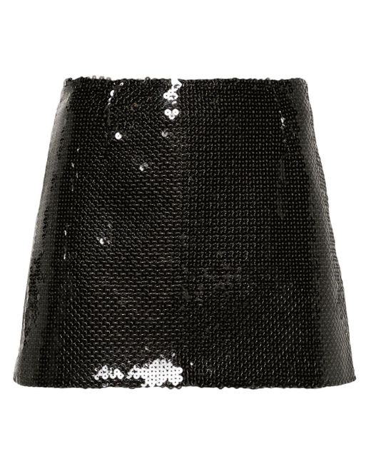 Minigonna con paillettes Delta di 16Arlington in Black