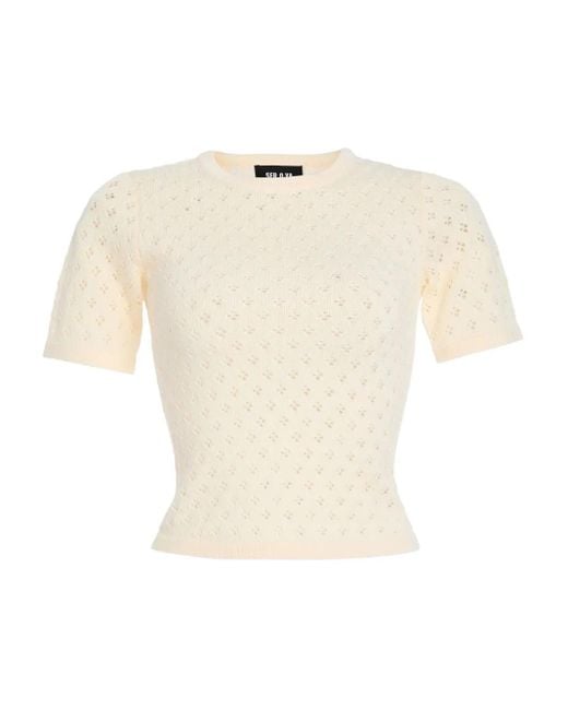 SER.O.YA White Josie Knitted Top