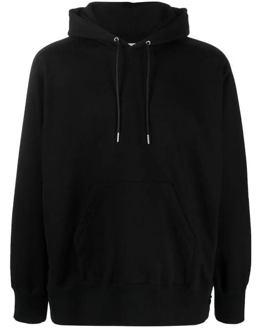 Sacai Black Cotton Drawstring Hoodie for men