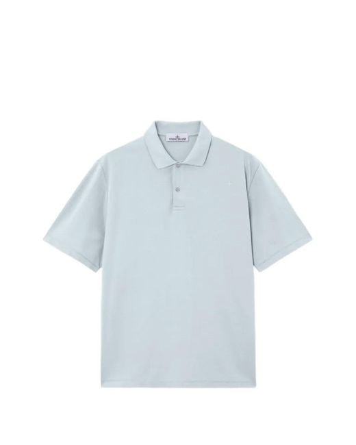 Stone Island Blue S.I. Stellina Piqué Polo Shirt for men
