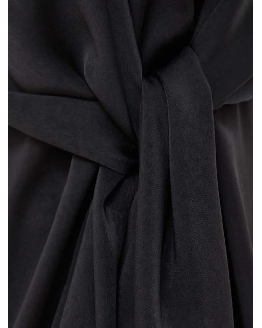 Bardot Black Draped Tie-Front Blouse