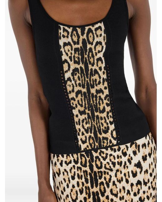 Roberto Cavalli プリント パネルトップ Black