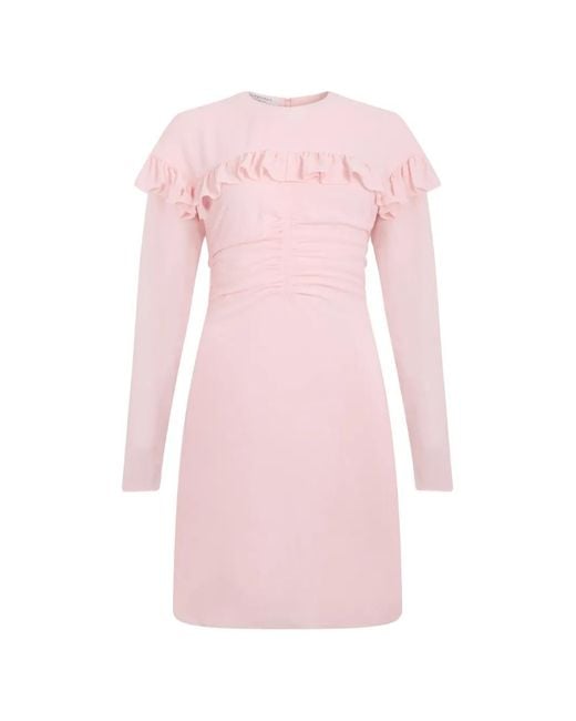 Philosophy Di Lorenzo Serafini Pink Ruffled Ruched-Waist Mini Dress