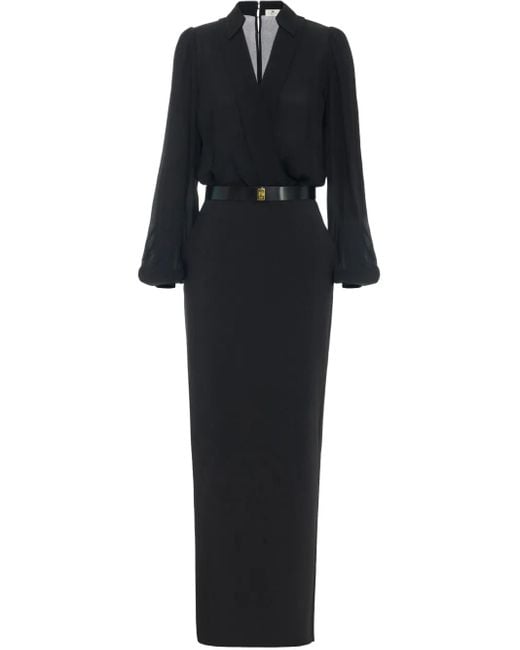 Elisabetta Franchi ベルテッド マキシドレス Black