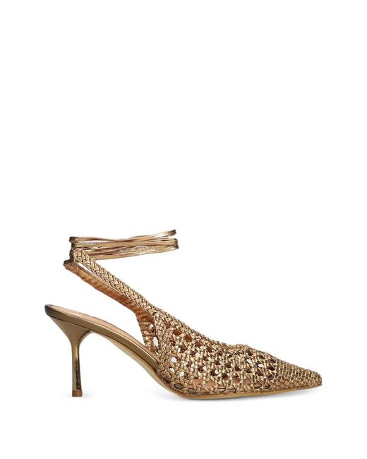 The Seller White Woven Tie-Fastening Pumps