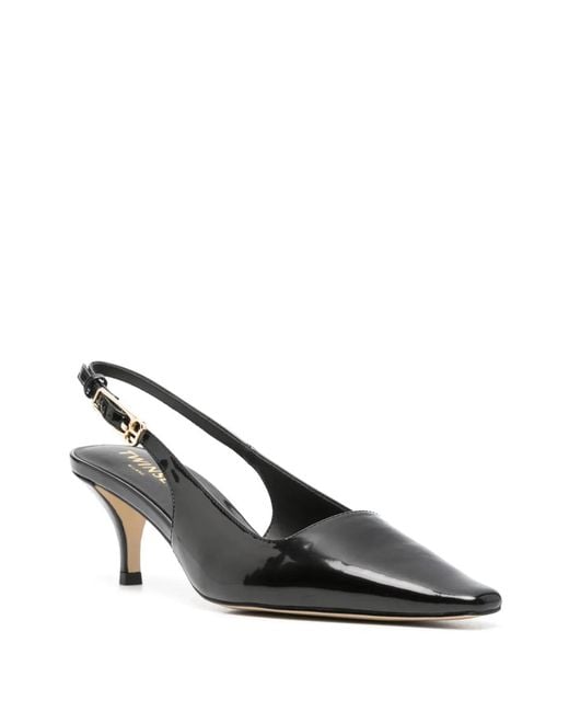 Twinset Black Pointed-Toe Slingback Pumps